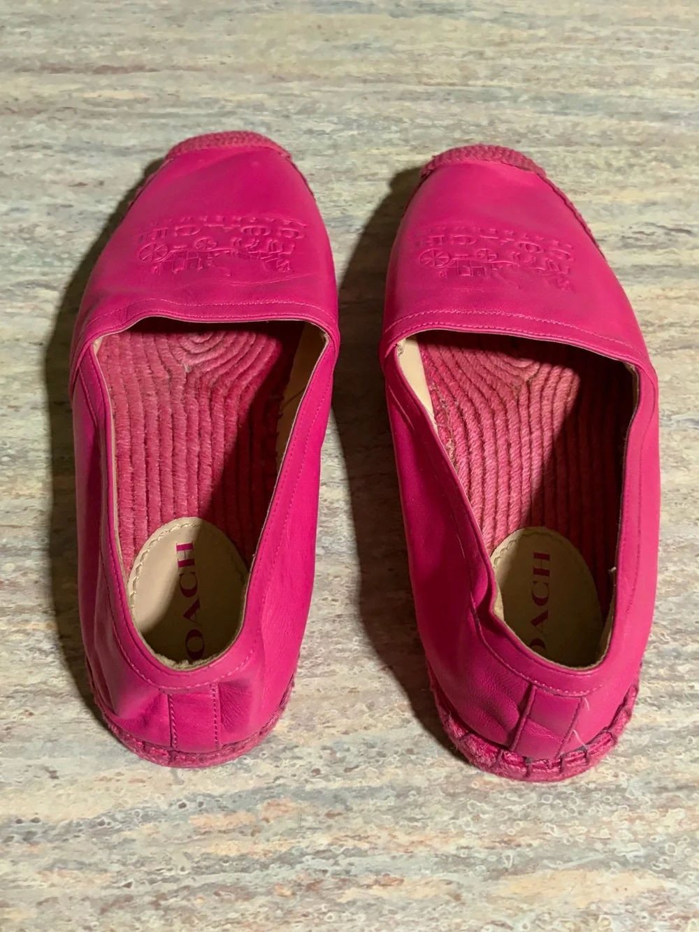 Coach Hot Pink Leather Espadrilles